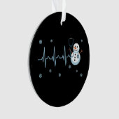 Heartbeat Nurse Snowman Weihnachten Ornament (Vorderseite)