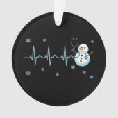 Heartbeat Nurse Snowman Weihnachten Ornament (Vorderseite)