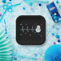 Heartbeat Nurse Snowman Weihnachten