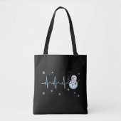 Heartbeat Nurse Snowman Weihnachten Tasche (Vorderseite)