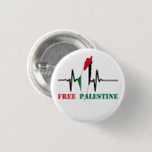 Heartbeat of Palestine Free Palestine Map stoppte Button (Vorne & Hinten)