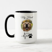 Heartbeat Paw Print Pet Photo Mug Tasse (Links)