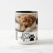 Heartbeat Paw Print Pet Photo Mug Zweifarbige Tasse (Mittel)