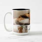 Heartbeat Paw Print Pet Photo Mug Zweifarbige Tasse (Links)