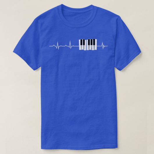 Heartbeat Piano Keyboard Piano Grand Pianist T-Shirt (Design vorne)