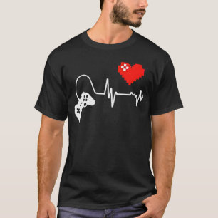 Heartbeat Pixel-Liebe für Gamer und Konsolenadmini T-Shirt