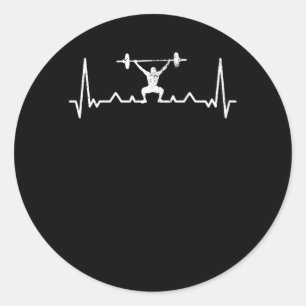 Heartbeat PowerHeft Sprichwort Geschenk Retro Runder Aufkleber