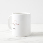 Heartbeat Pulse Love Minimalist Kaffeetasse (Vorderseite Links)
