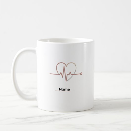 Heartbeat Pulse Love Minimalist Kaffeetasse (Links)
