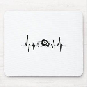 Heartbeat Rack Pool Billiard Player Billiard Cue Mousepad