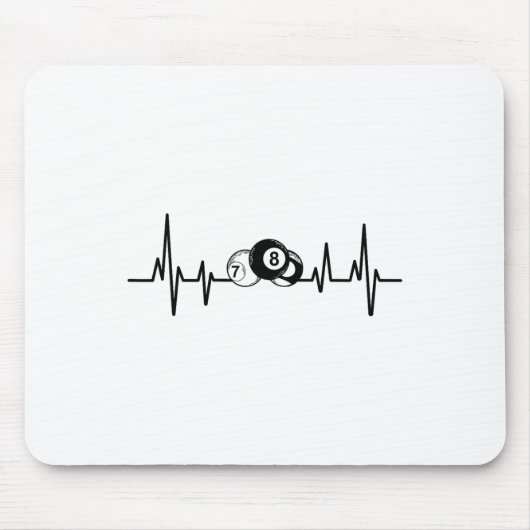 Heartbeat Rack Pool Billiard Player Billiard Cue Mousepad (Vorne)