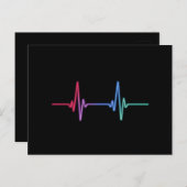 Heartbeat Rainbow Pride LGBTQ Alleinstehend Postkarte (Vorne/Hinten)