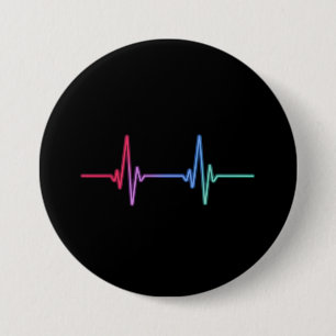 Heartbeat Regenbogen Stolz LGBTQ Verbündeter Button