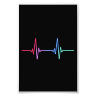 Heartbeat Regenbogen Stolz LGBTQ Verbündeter  Fotodruck