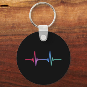 Heartbeat Regenbogen Stolz LGBTQ Verbündeter  Schlüsselanhänger