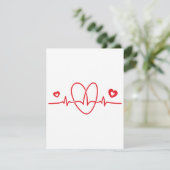 Heartbeat RSVP Karte (Stehend Vorderseite)