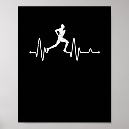 Heartbeat-Run-Puls-Läufer lustige Spur und Fit Poster (Vorne)