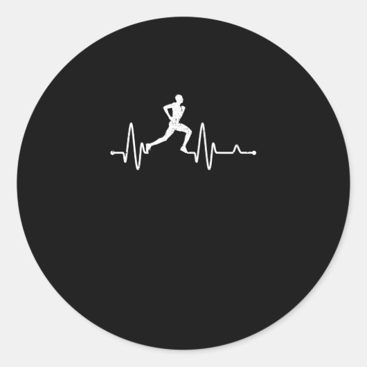 Heartbeat-Run-Puls-Läufer lustige Spur und Fit Runder Aufkleber (Vorderseite)