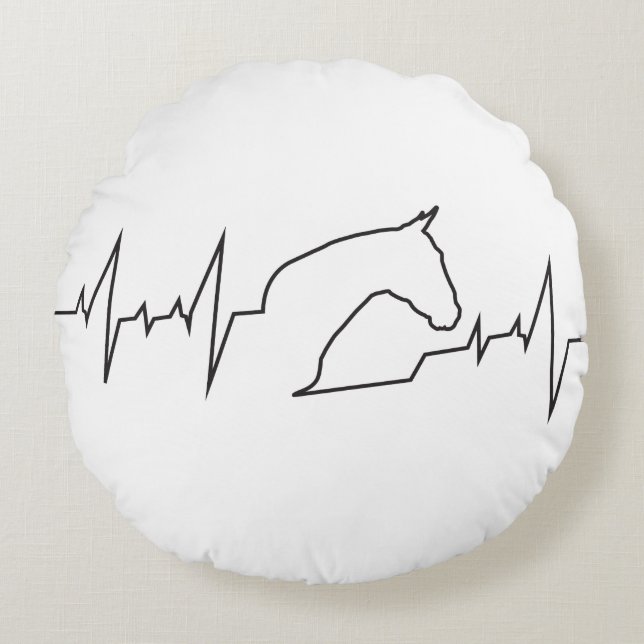 Heartbeat Rundes Kissen (Vorderseite)