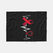 Heartbeat Scandanämie Burgundy Ribbon Sickle Cell Fleecedecke (Vorderseite (Horizontal))