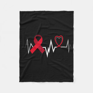 Heartbeat Scandanämie Burgundy Ribbon Sickle Cell  Fleecedecke