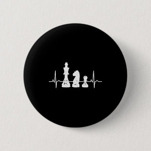 Heartbeat Schach - König Springer Bauer Schachfigu Button