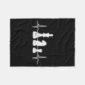 Heartbeat Schach - König Springer Bauer Schachfigu Fleecedecke (Vorderseite (Horizontal))