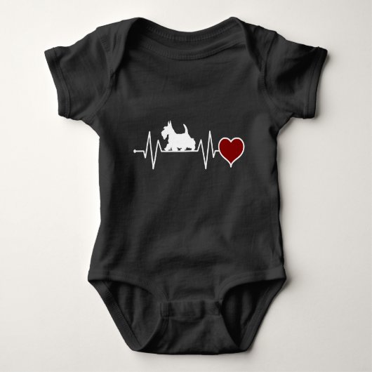Heartbeat Scottish Terrier Scottie Dog Lovers Gesc Baby Strampler (Vorderseite)
