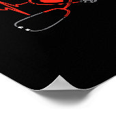 Heartbeat Scrub Valentine Nurse Valentines Day Rn Poster (Ecke)