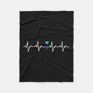 Heartbeat Semicolon Gift Suicide Prevention Awaren Fleecedecke