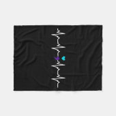 Heartbeat Semicolon Gift Suicide Prevention Awaren Fleecedecke (Vorderseite (Horizontal))