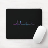 Heartbeat Semicolon Suicide Prevention Awareness Mousepad (Mit Mouse)