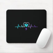 Heartbeat Semicolon Suicide Prevention Mental Awar Mousepad (Mit Mouse)
