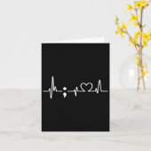 Heartbeat Semicolon - Suizidprävention Bewusstsein Karte (Gelbe Blume)