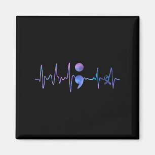 Heartbeat Semicolon Suizidprävention Bewusstsein Magnet
