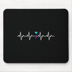 Heartbeat Semikolon Geschenk Suizidpräventionsbewu Mousepad