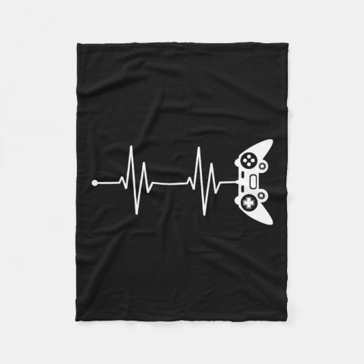 Heartbeat-Shirt-Geschenk für Video-Game-Lover-Vide Fleecedecke (Vorderseite)