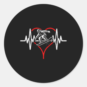 Heartbeat Skateboarding Skater Heartline Extremspo Runder Aufkleber
