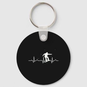 Heartbeat Snowboarding Lover-Geschenk Schlüsselanhänger