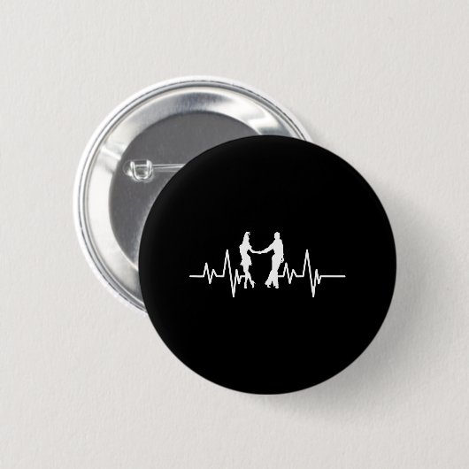Heartbeat Tango Dancing Samba Dancer Button (Vorne & Hinten)