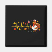Heartbeat Turkey Funny Nurse Thanksgiving Fall Des Magnet (Vorne)