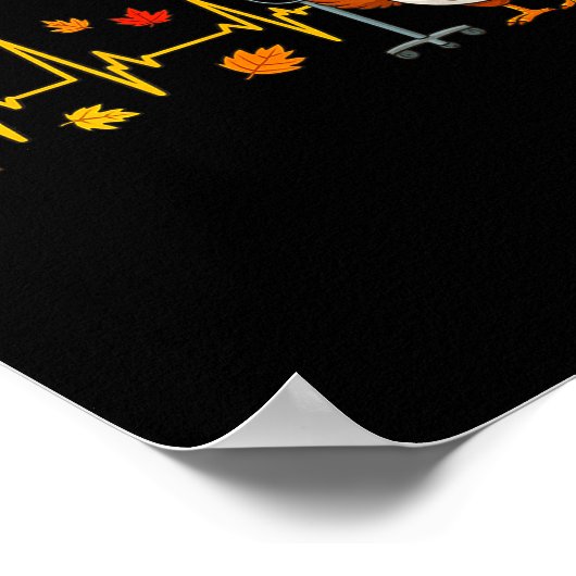 Heartbeat Turkey Funny Nurse Thanksgiving Fall Des Poster (Ecke)