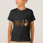 Heartbeat Turkey Funny Nurse Thanksgiving Fall Des T-Shirt (Vorderseite)