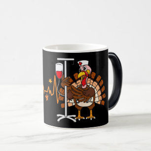 Heartbeat Turkey Nurse Erntedank Scrub Fall RN Verwandlungstasse