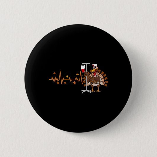 Heartbeat Turkey Nurse Erntedank Scrub Top Fall Button (Vorderseite)