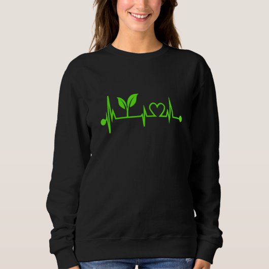 Heartbeat Vegetables, Funny Vegans Vegetarians Cos Sweatshirt (Vorderseite)