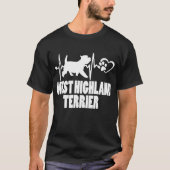 Heartbeat - West Highland Terrier Dog Bester Freun T-Shirt (Vorderseite)