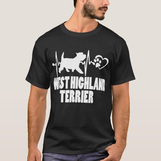 Heartbeat - West Highland Terrier Dog Bester Freun T-Shirt (Vorderseite)