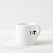 Heartbeat WW2 Classic Fighter Flugzeug Geschenke Espressotasse (Vorderseite Rechts)