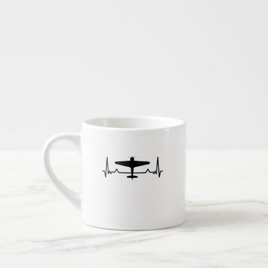 Heartbeat WW2 Classic Fighter Flugzeug Geschenke Espressotasse (Links)